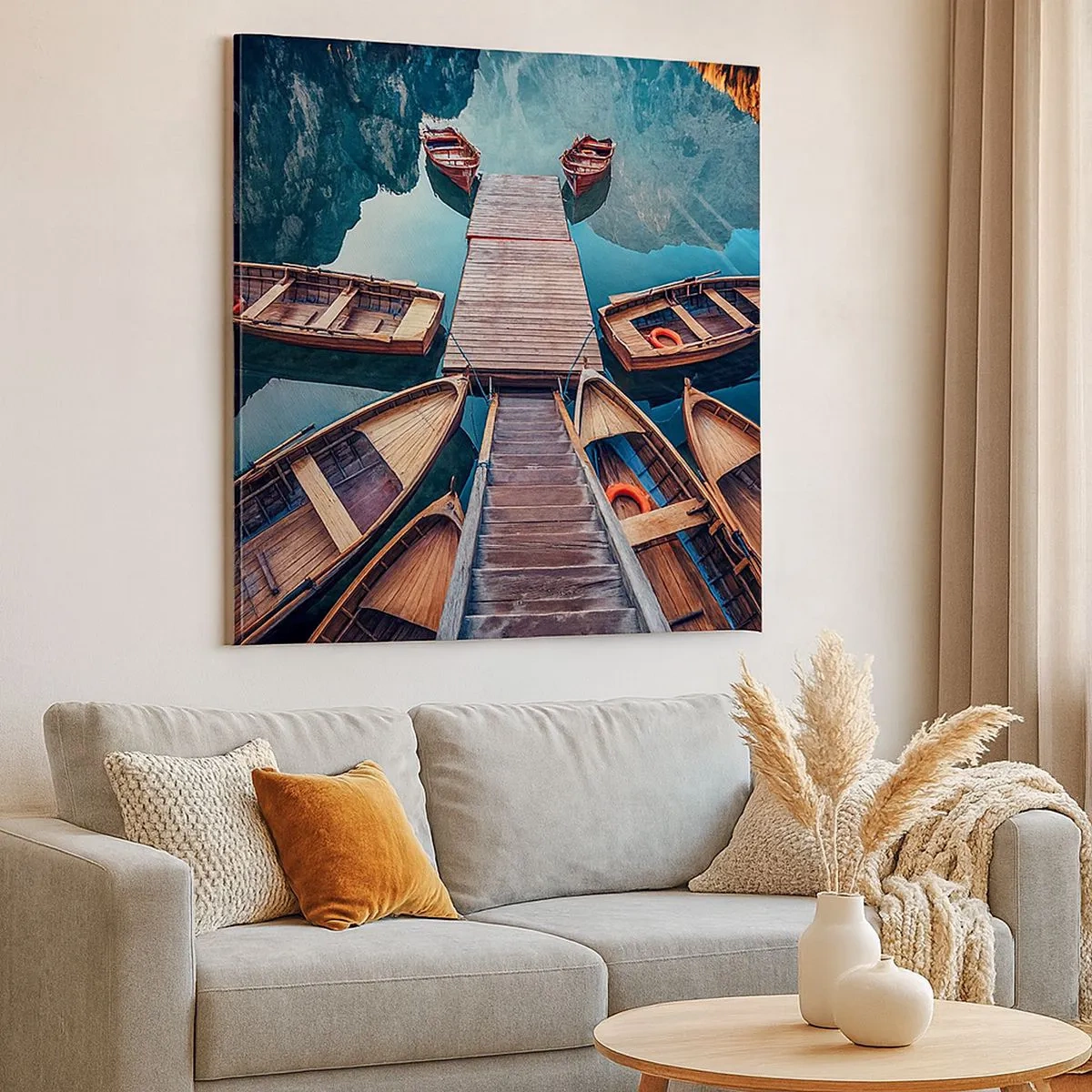 Obraz na plátně - Čekám v přístavu - 30x30 cm