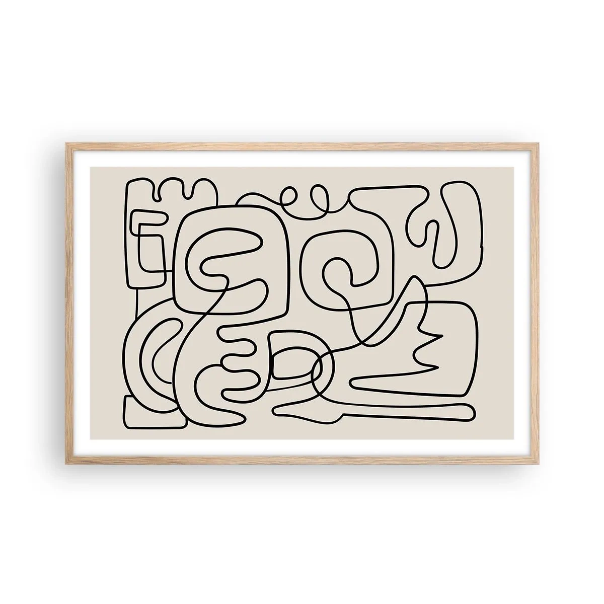 Plakát v rámu světlý dub - Podle stopy - 91x61 cm