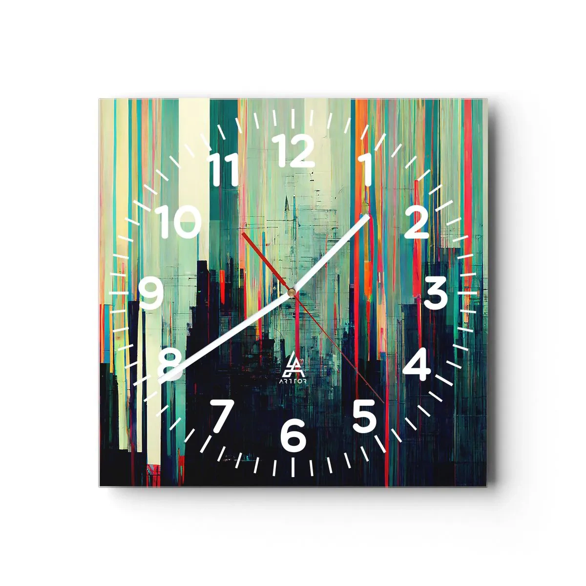 Nástěnné hodiny - Futuristické město - 40x40 cm