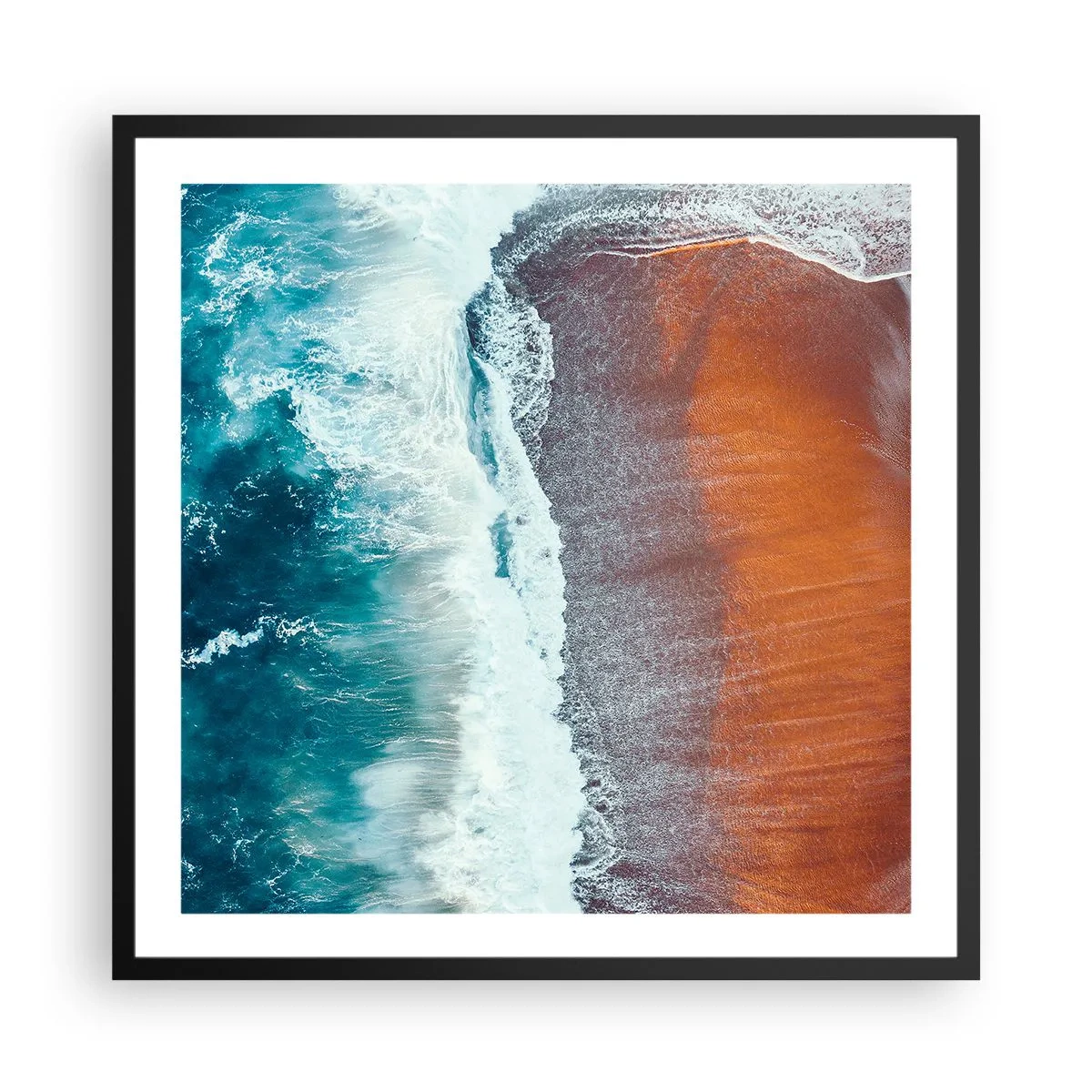 Plakát v černém rámu - Dotek oceánu - 60x60 cm