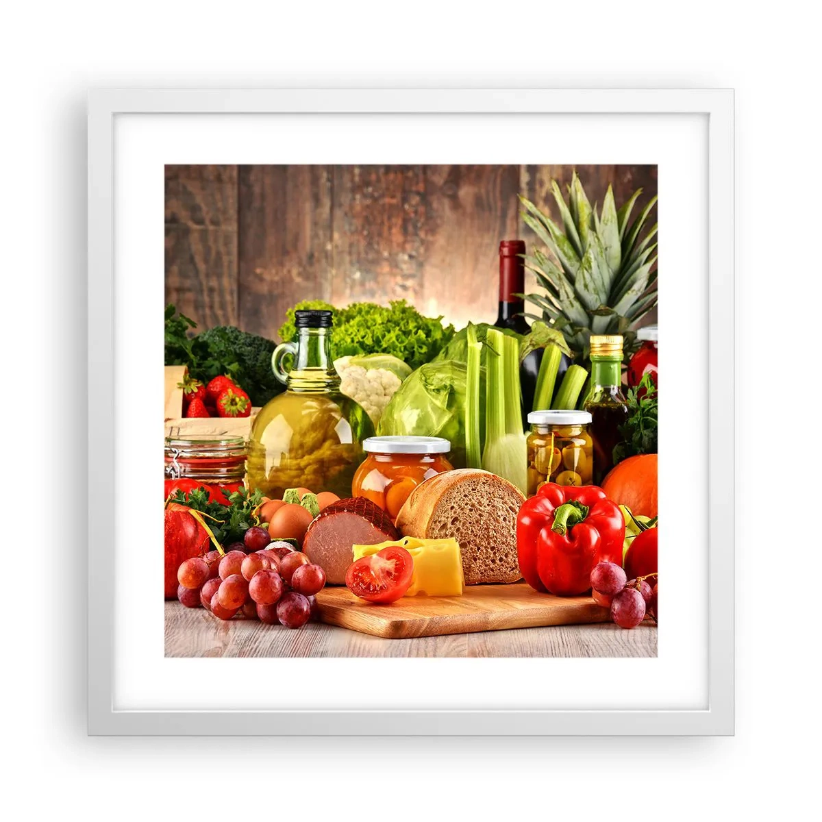 Plakát v bílém rámu - Uzené, pečené, marinované - 40x40 cm