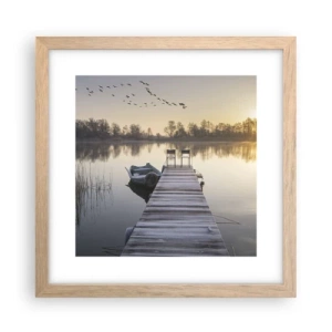 Plakát v rámu světlý dub - Časem se vrátím - 30x30 cm