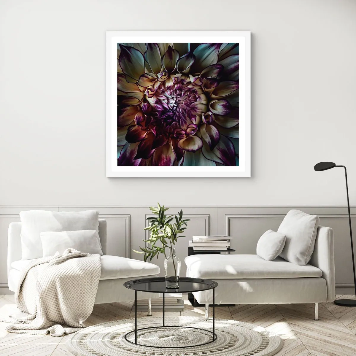 Plakát v bílém rámu - Rozkvět mládí - 60x60 cm