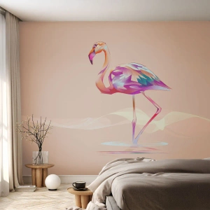 Fototapeta Samolepicí Deluxe Sticker - Pták dobrých emocí - Plameňák, Pták, Abstrakce - 250x175 cm