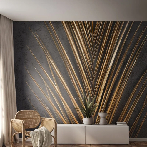 Fototapeta Premium Sand - Zlato tropů - Palmový list, Kus, Abstrakce - 100x70 cm