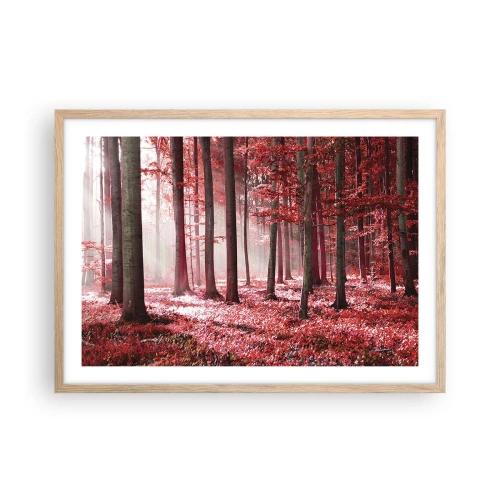 Plakát v rámu světlý dub - Červená je stejně krásná - 70x50 cm