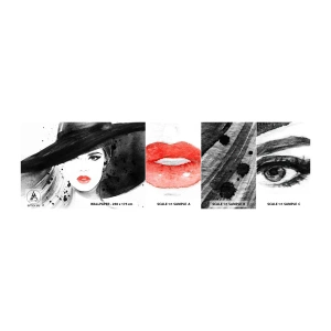 Vzor Fototapety Samolepicí Deluxe Sticker - Dáma v černém - Žena, ženská tvář, Portrét ženy - 100x30 cm