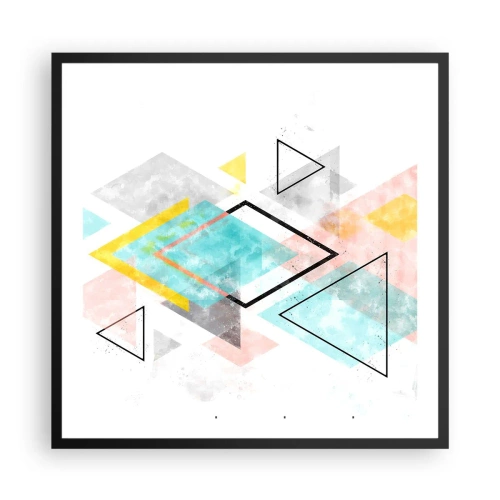 Plakát v černém rámu - Geometrická zábava - 60x60 cm