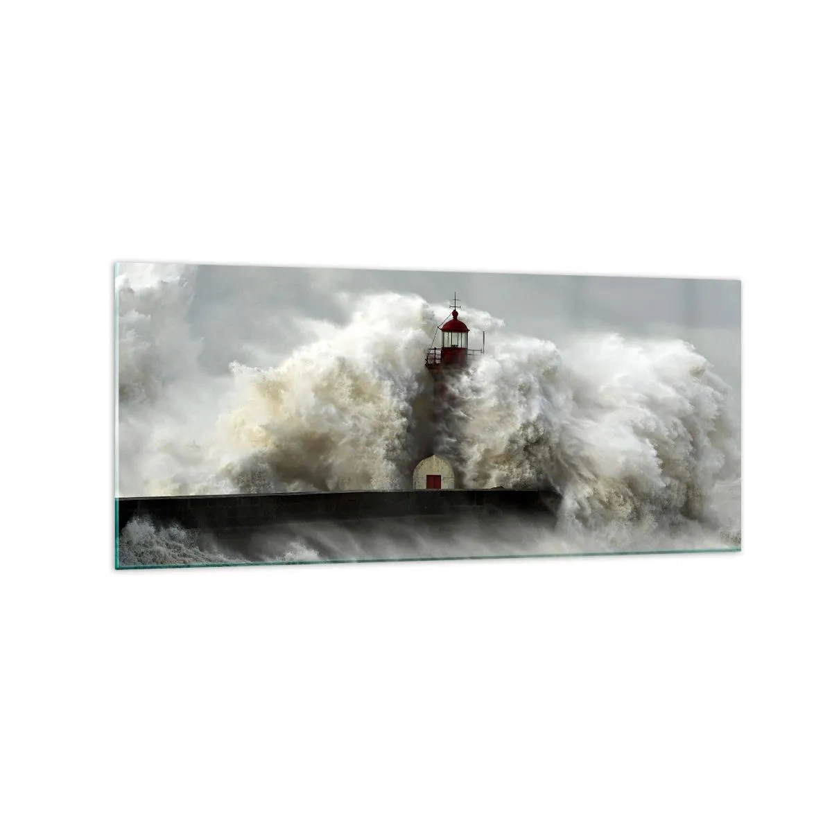 Obraz na skle - Hněv oceánu - 120x50 cm