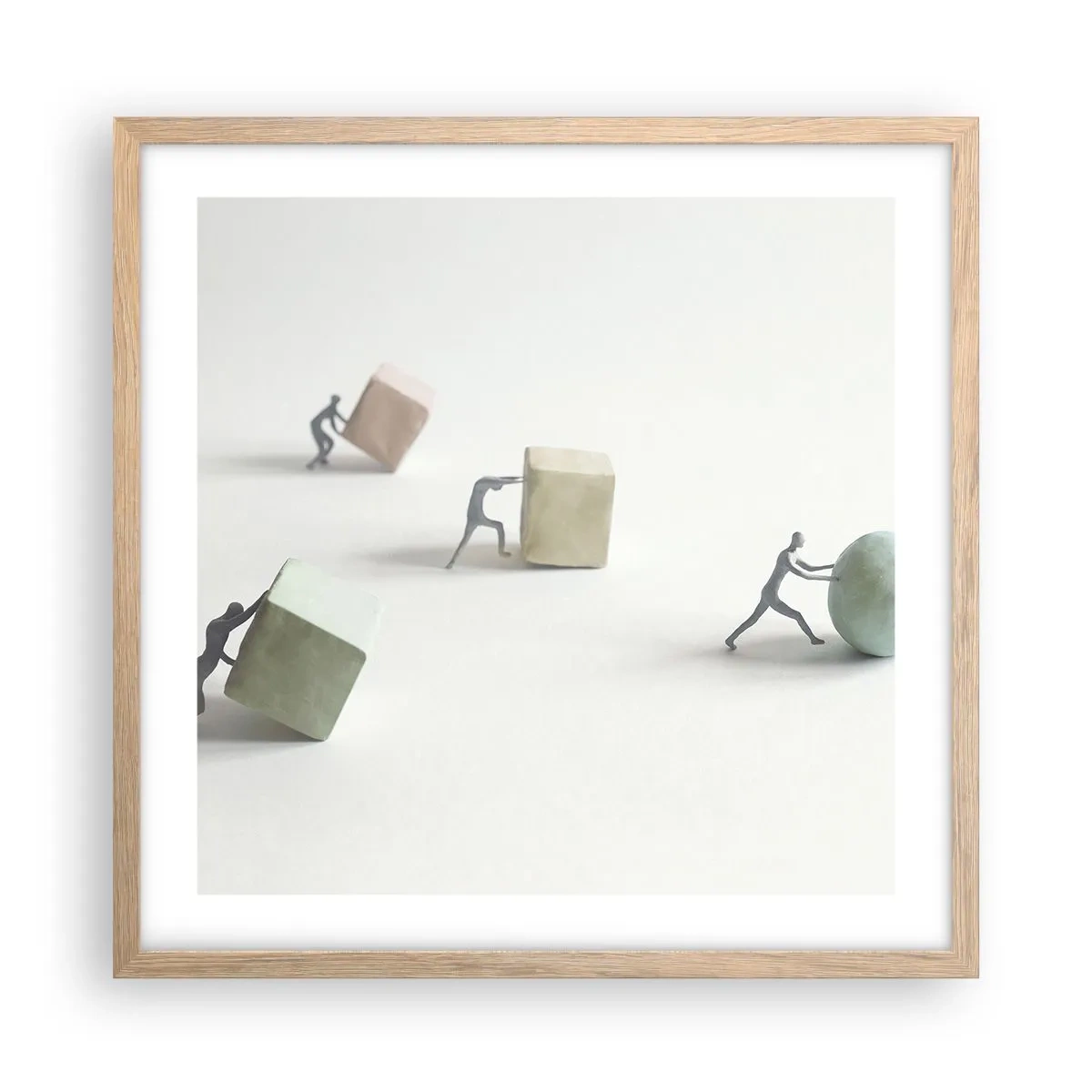 Plakát v rámu světlý dub - Život samotný - 50x50 cm