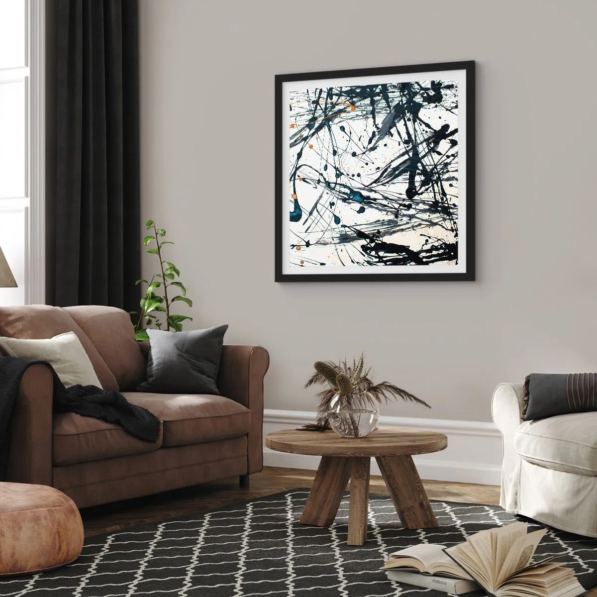 Plakát v černém rámu - Se smyslem nebo bez smyslu? - 60x60 cm