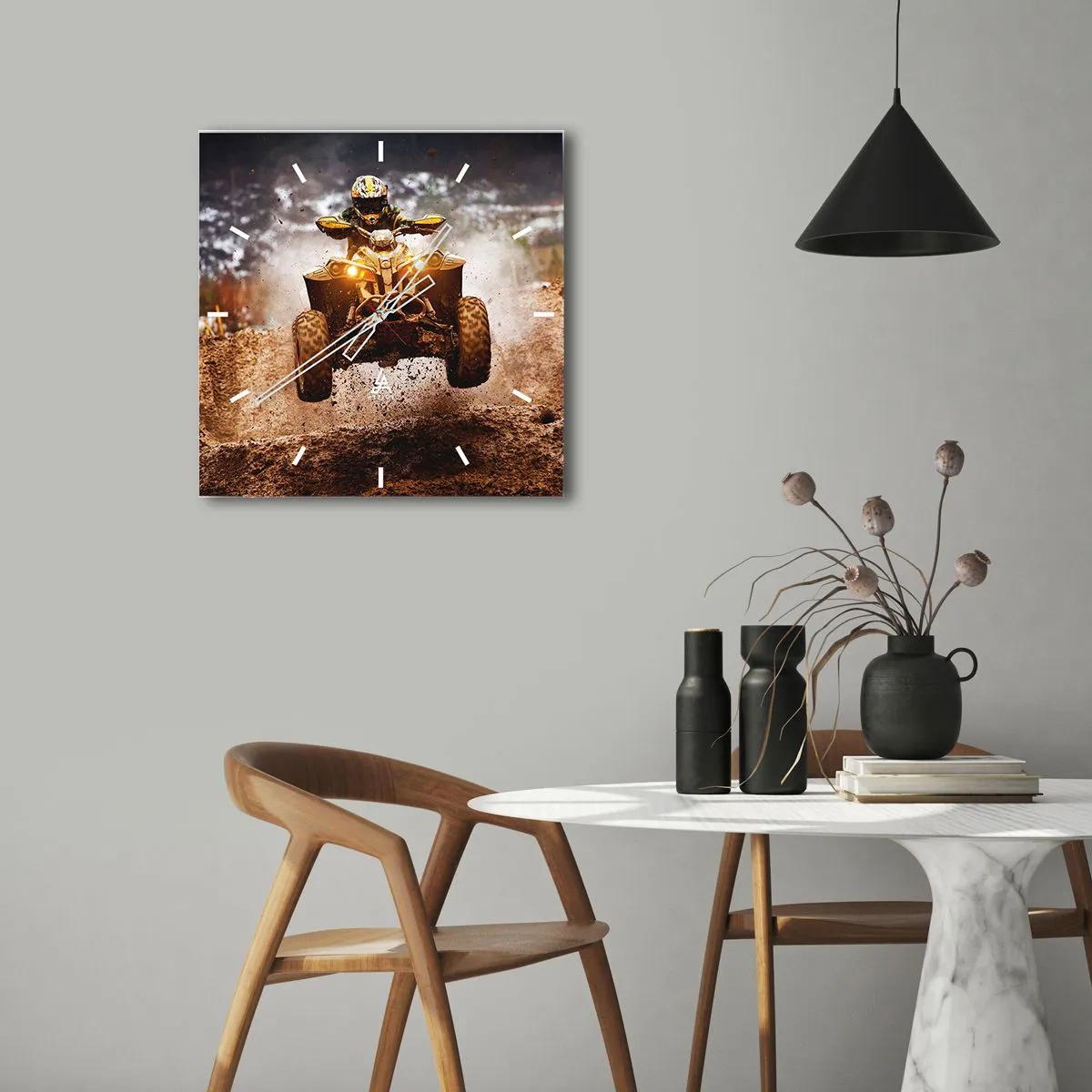 Nástěnné hodiny - No risk no fun - 30x30 cm