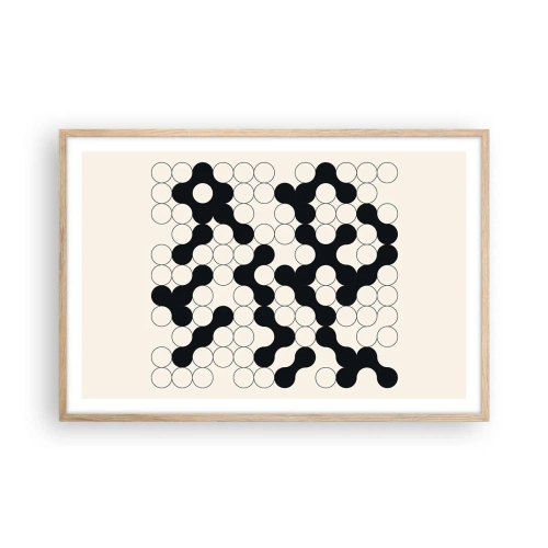 Plakát v rámu světlý dub - Čínská hra – variace - 91x61 cm