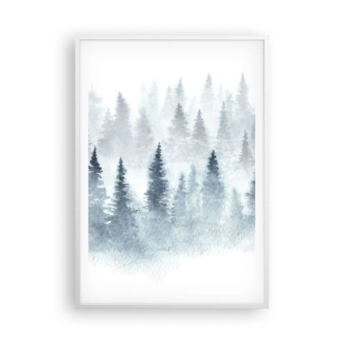 Plakát v bílém rámu - Zahalené mlhou - 70x100 cm
