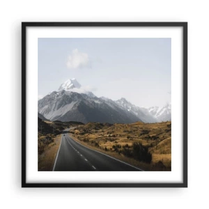 Plakát v černém rámu - Cesta do srdce hor - 50x50 cm