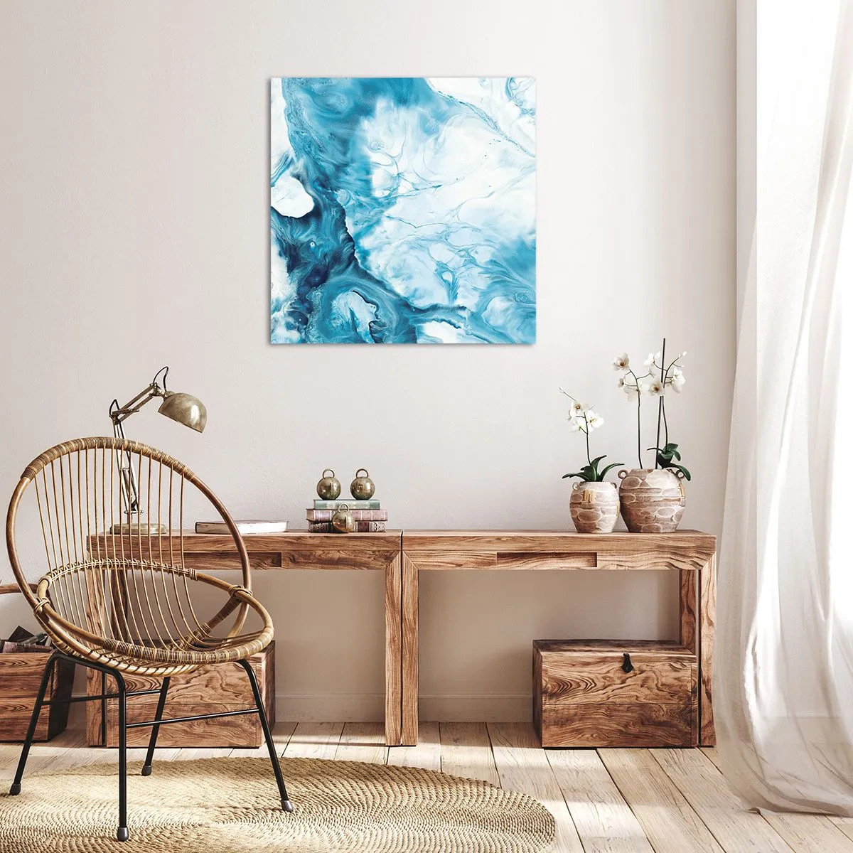 Obraz na plátně - Modrý koncert - 60x60 cm