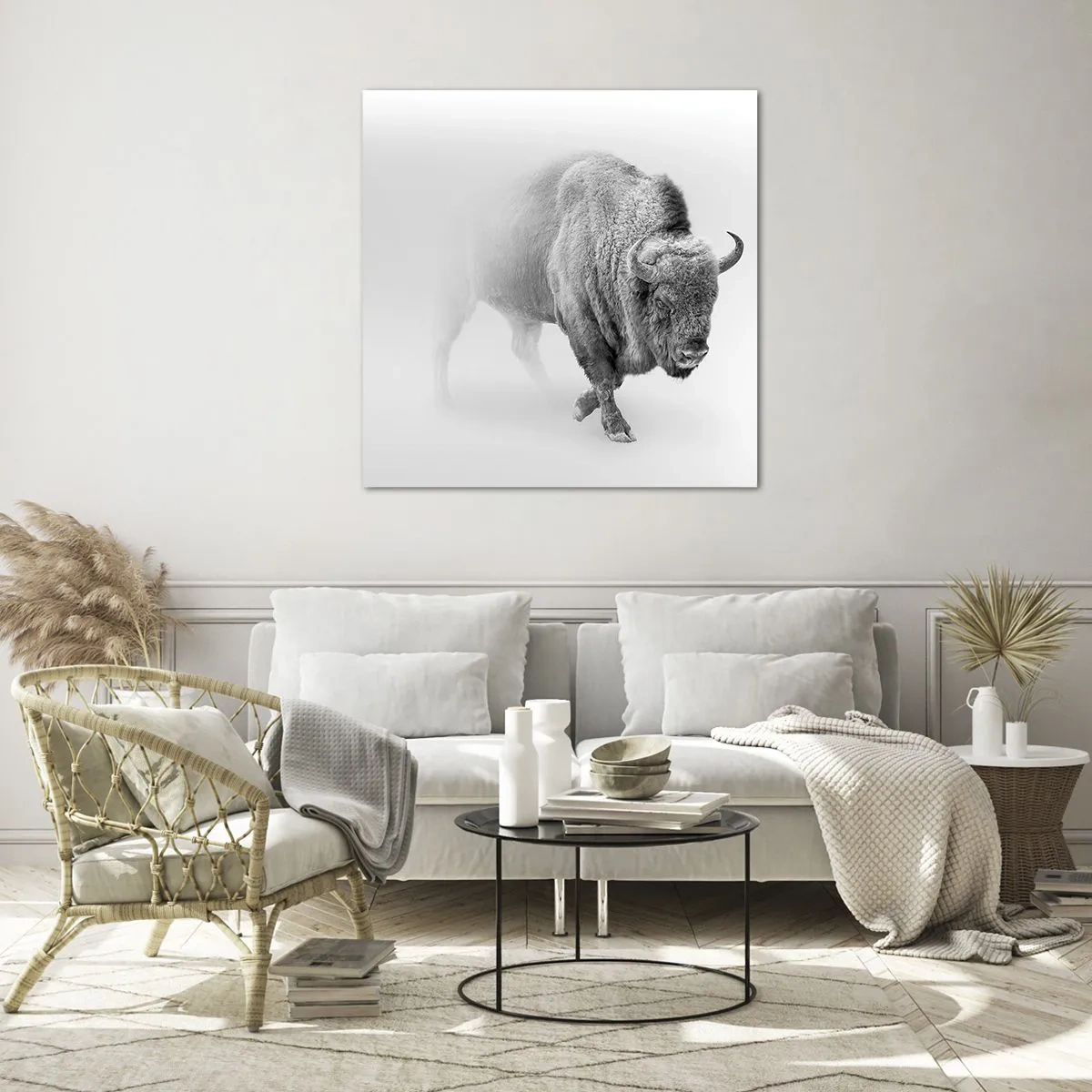 Obraz na skle - Král prérie - 70x70 cm