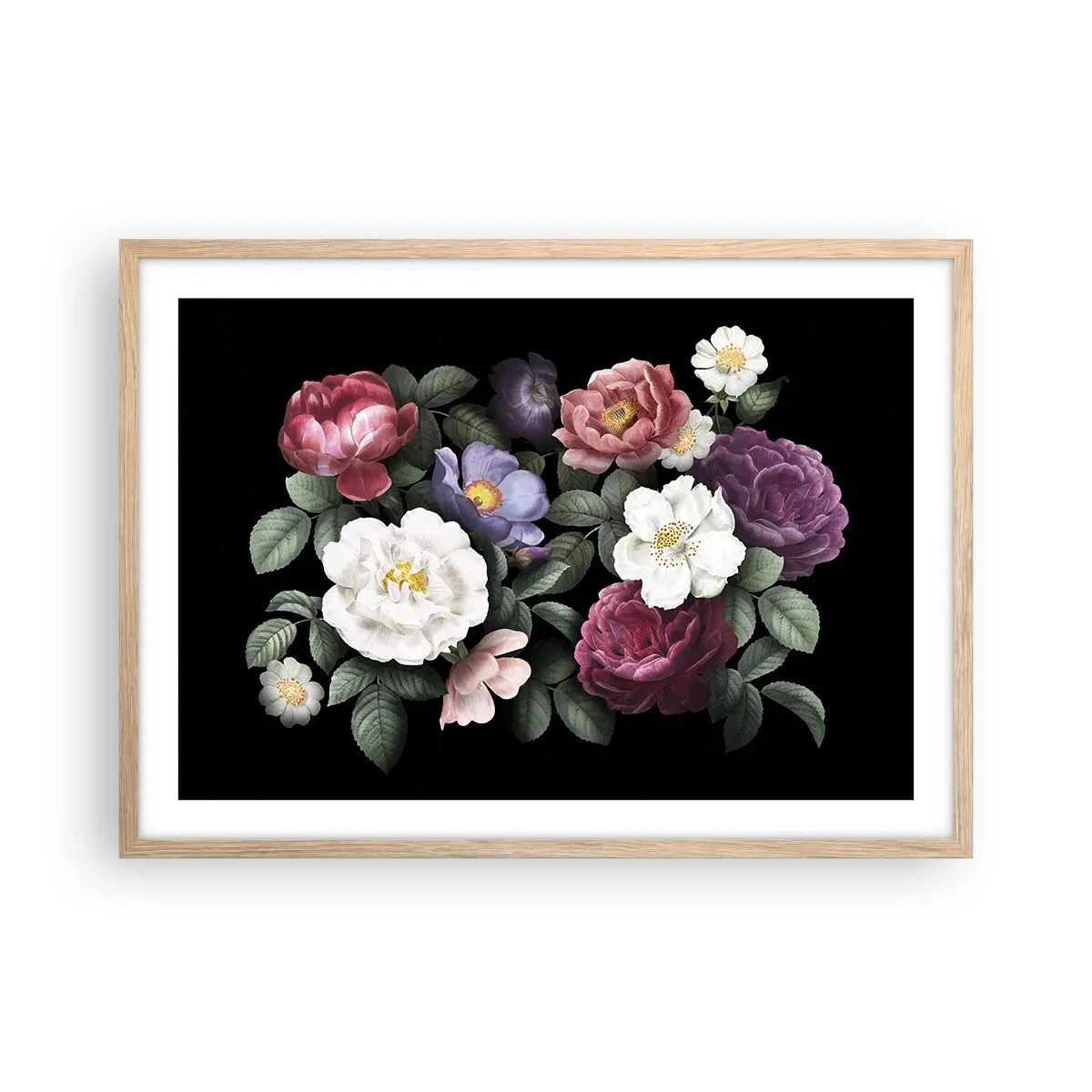 Plakát v rámu světlý dub - Z anglické zahrady - 70x50 cm