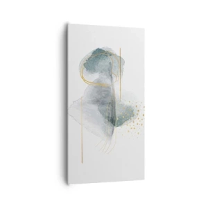 Obraz na plátně - O vztahu mezi šedou a zlatou - 65x120 cm