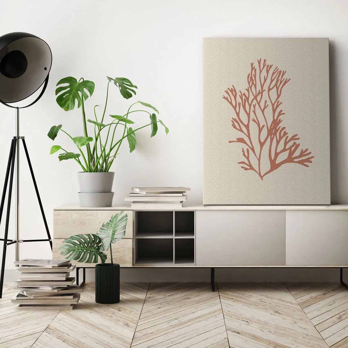 Obraz na plátně - Korálový filigrán - 55x100 cm