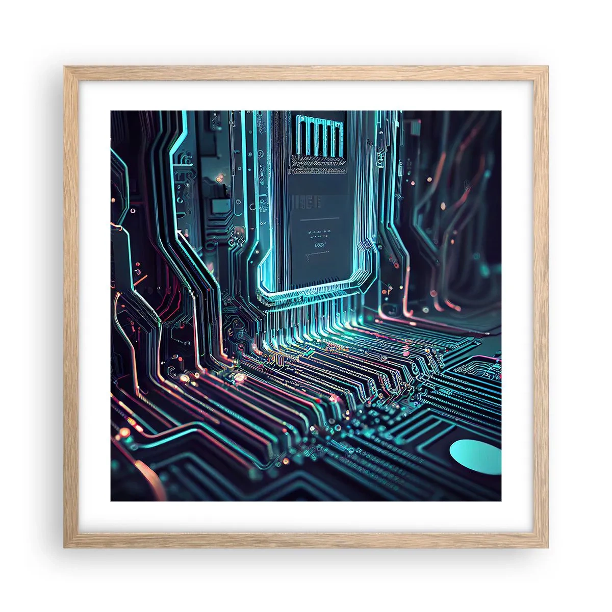 Plakát v rámu světlý dub - Jen tak přemýšlím… - 50x50 cm