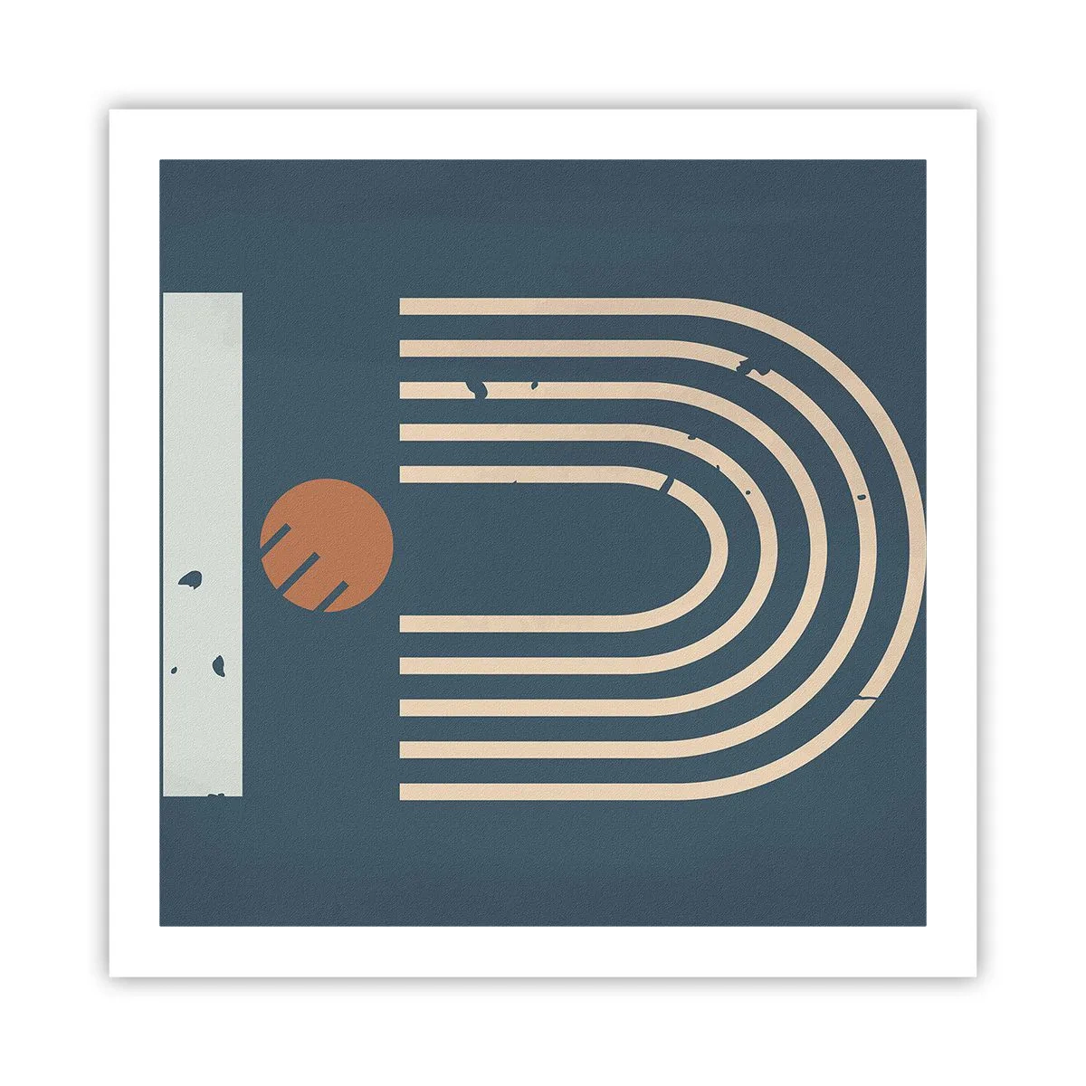 Plakát - Geometrie v námořnické modři - 60x60 cm