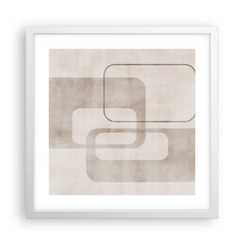 Plakát v bílém rámu - Geometrická fuga - 40x40 cm