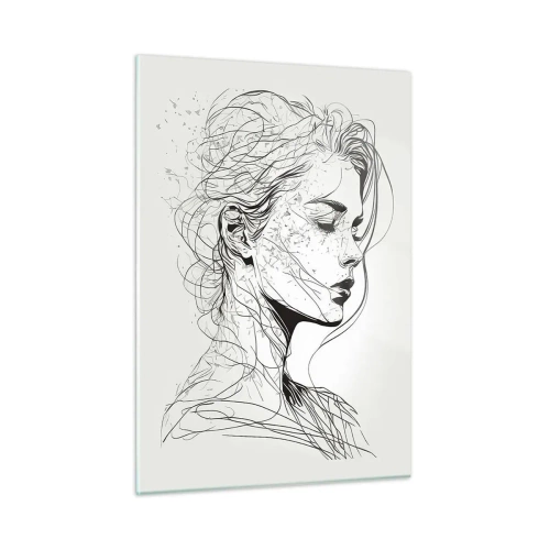 Obraz na skle - Portrét v zamyšlení - 50x70 cm