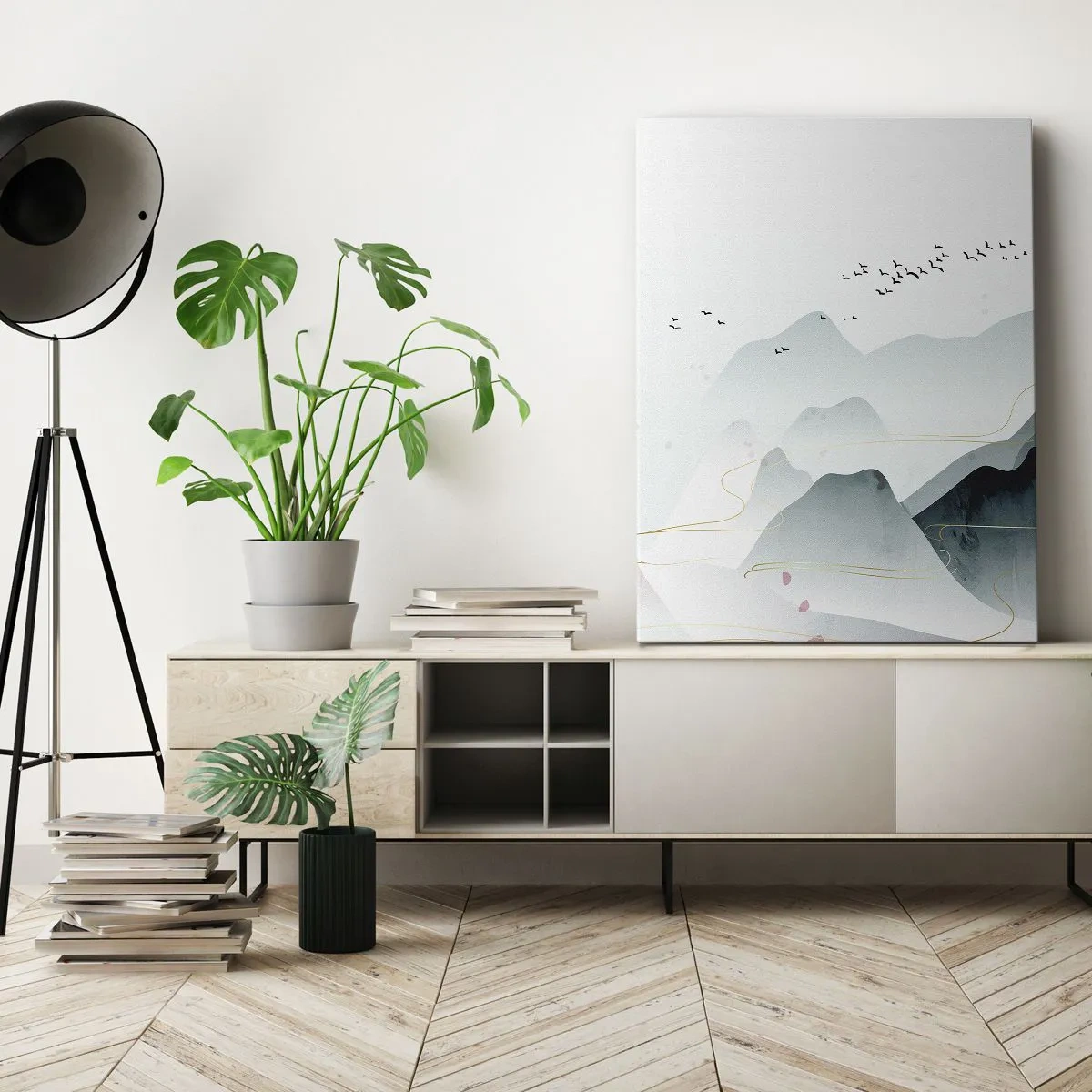 Obraz na plátně - Přes vrcholy - 45x80 cm