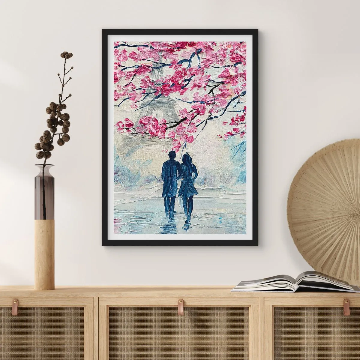 Plakát v černém rámu - Romantická procházka - 61x91 cm