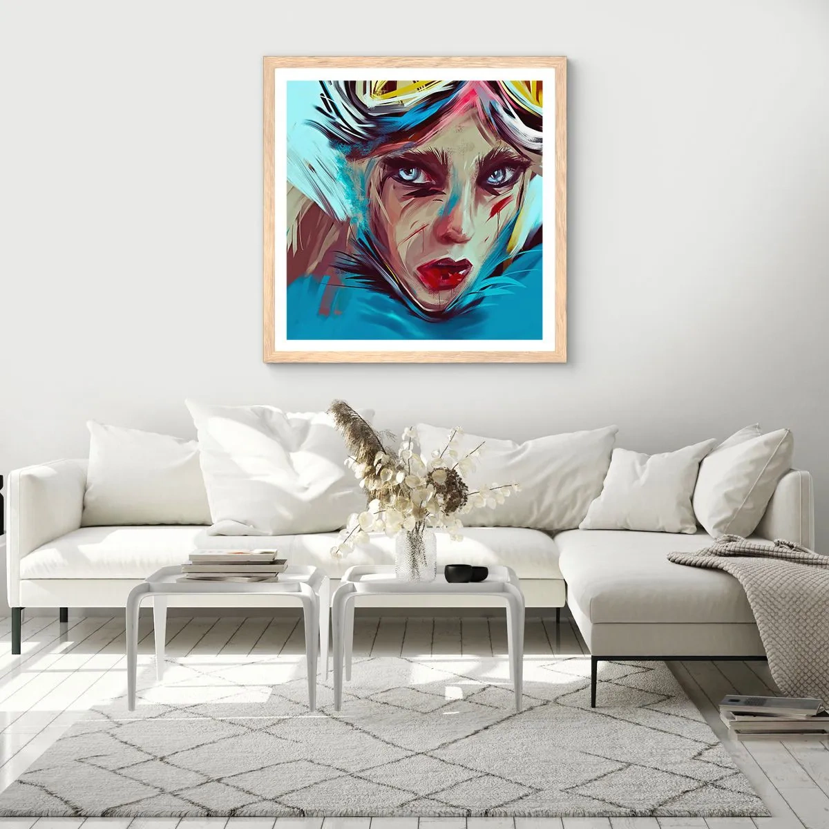 Plakát v rámu světlý dub - Silniční válečnice - 30x30 cm