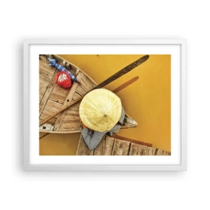 Plakát v bílém rámu - Život na žluté řece - 50x40 cm