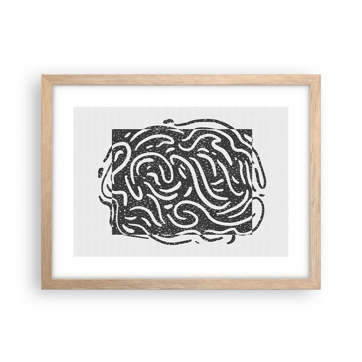 Plakát v rámu světlý dub - Abstrakce: tanec radosti - 40x30 cm