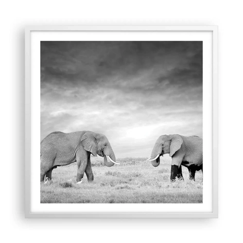 Plakát v bílém rámu - Šedá je krásná - 60x60 cm