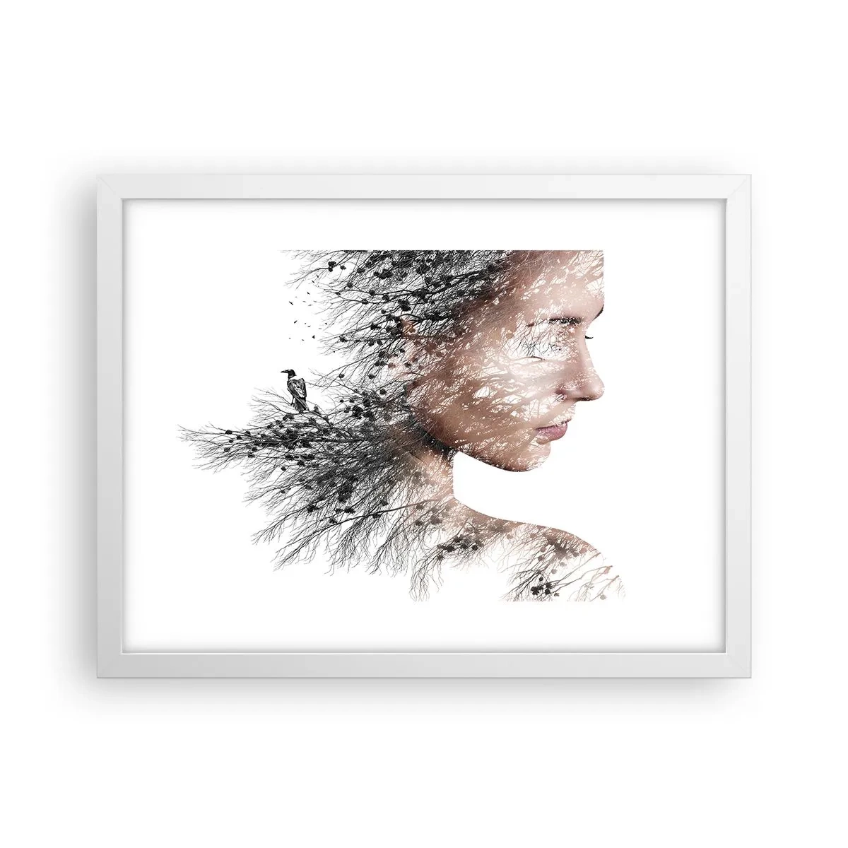 Plakát v bílém rámu - Duch lesa - 40x30 cm