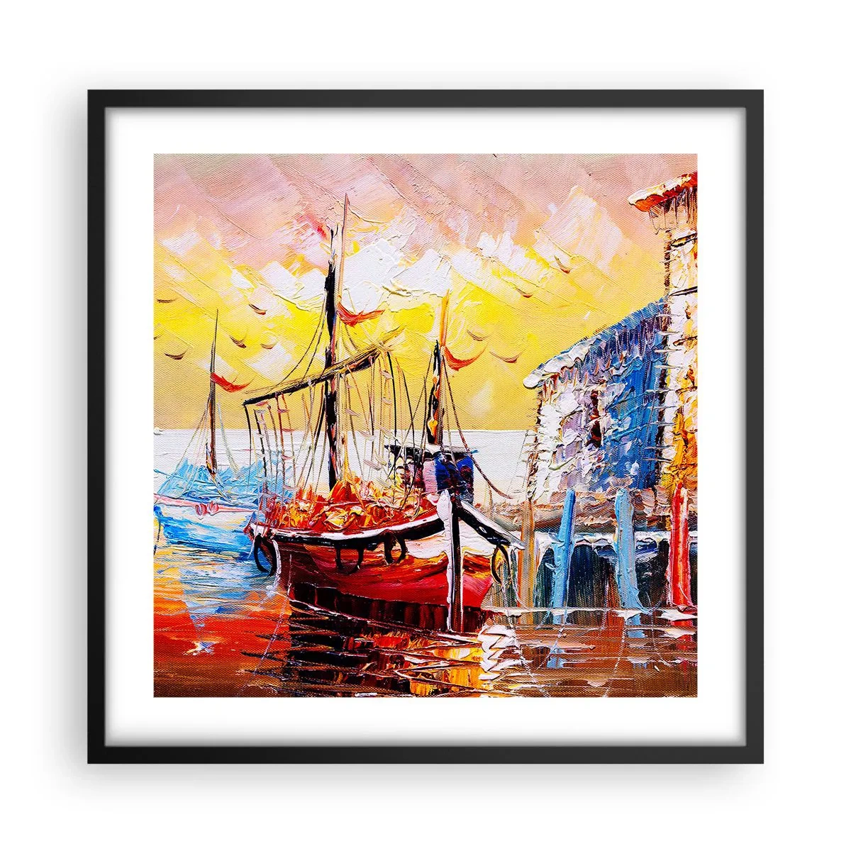 Plakát v černém rámu - Šťastný návrat - 50x50 cm