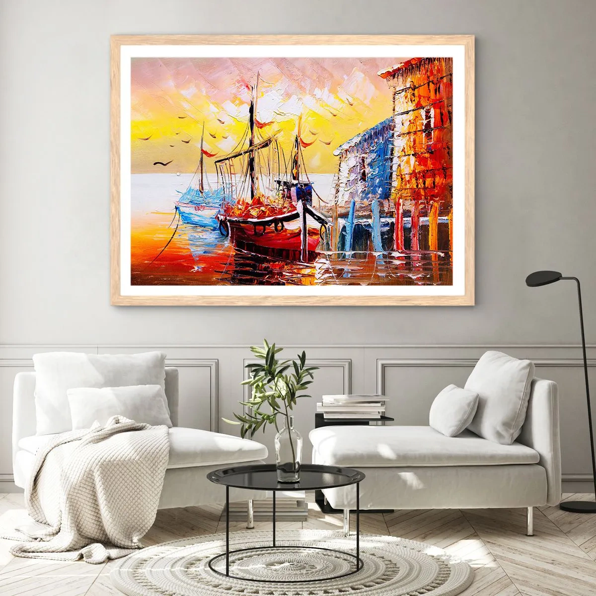 Plakát v rámu světlý dub - Šťastný návrat - 100x70 cm