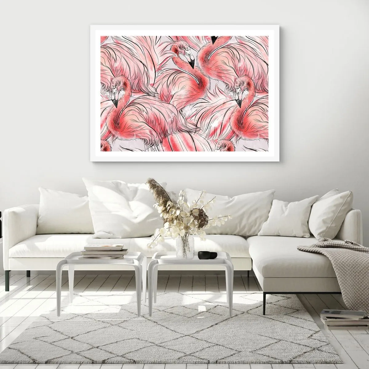 Plakát v bílém rámu - Ptačí corps de ballet - 70x50 cm