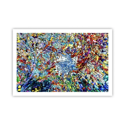 Plakát - Vitráž s kapkami - 91x61 cm