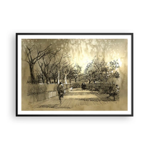 Plakát v černém rámu - Pírkem zastavený okamžik - 100x70 cm