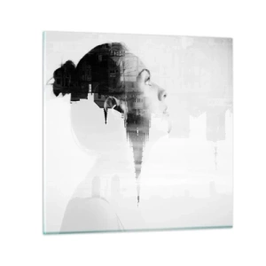 Obraz na skle - Z obou stran okna - 40x40 cm