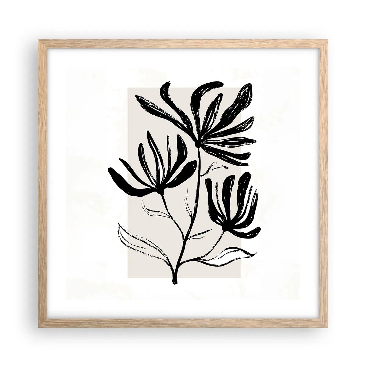 Plakát v rámu světlý dub - Náčrtek pro herbář - 50x50 cm