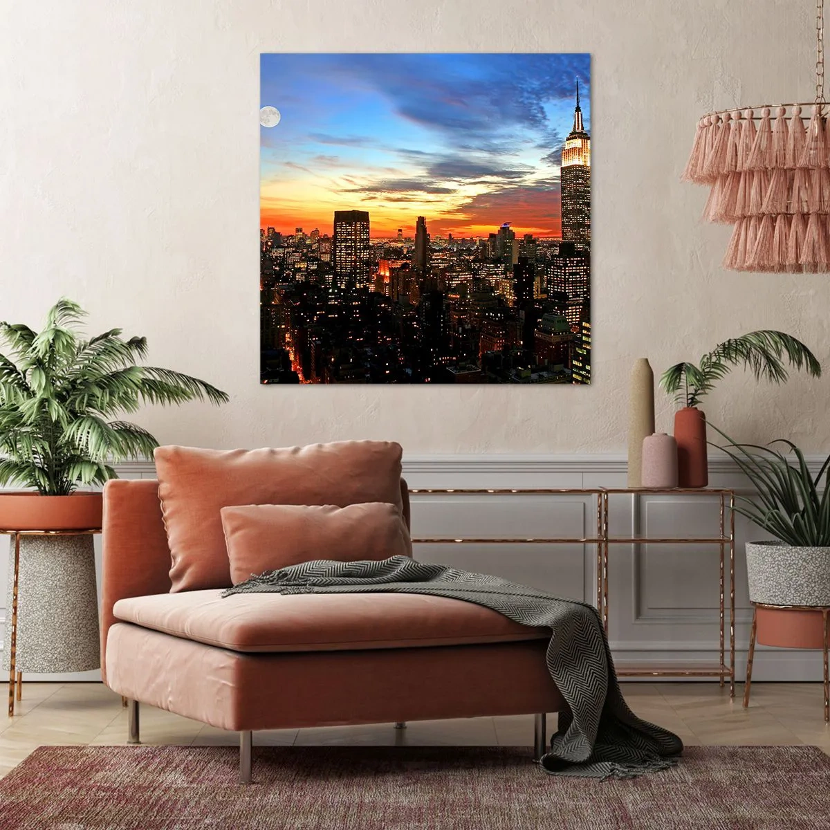 Obraz na plátně - Zářivá americká noc - 40x40 cm