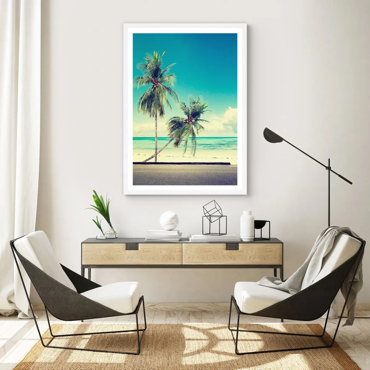 Plakát v bílém rámu - Prázdniny, je čas začít - 70x100 cm