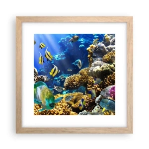 Plakát v rámu světlý dub - Velký provoz na prázdninové stezce - 30x30 cm