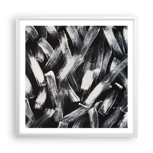 Plakát v bílém rámu - Abstrakce v industriálním duchu - 60x60 cm
