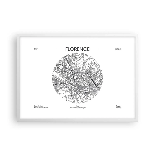 Plakát v bílém rámu - Anatomie Florencie - 70x50 cm