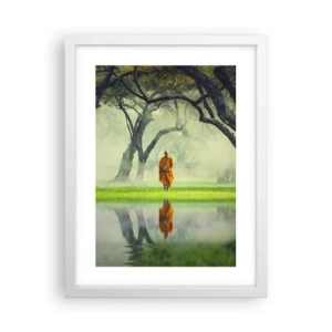 Plakát v bílém rámu - Na cestě k osvícení - 30x40 cm