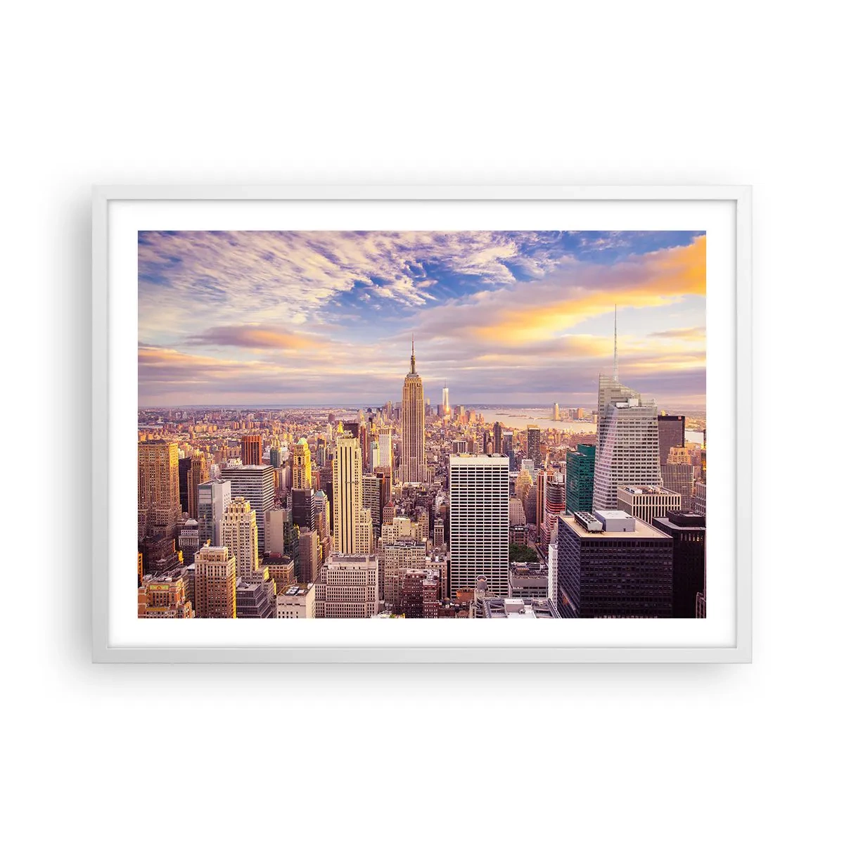 Plakát v bílém rámu - Dosáhnout samotná oblaka - 70x50 cm