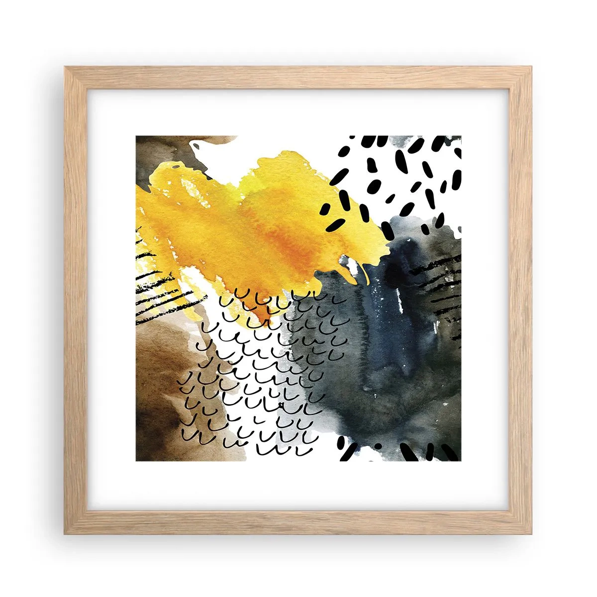 Plakát v rámu světlý dub - Setkání živlů - 30x30 cm